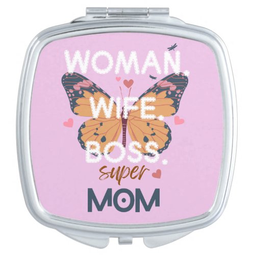 Women wife boss super mom compact mirror