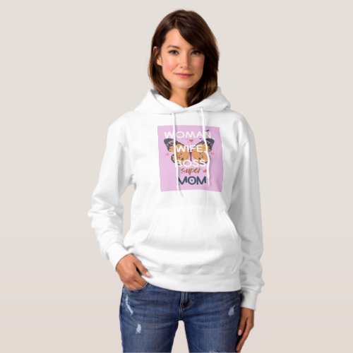 Women wife boss super mom hoodie