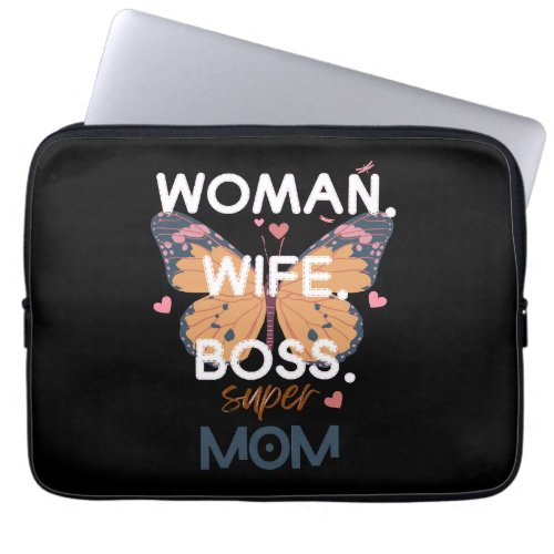 Women wife boss super mom laptop sleeve