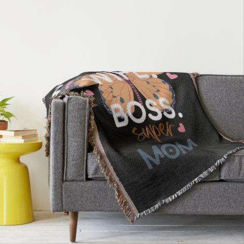Women wife boss super mom throw blanket