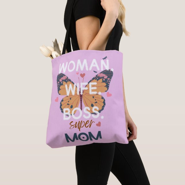 Women, wife, boss, super mom tote bag (Close Up)