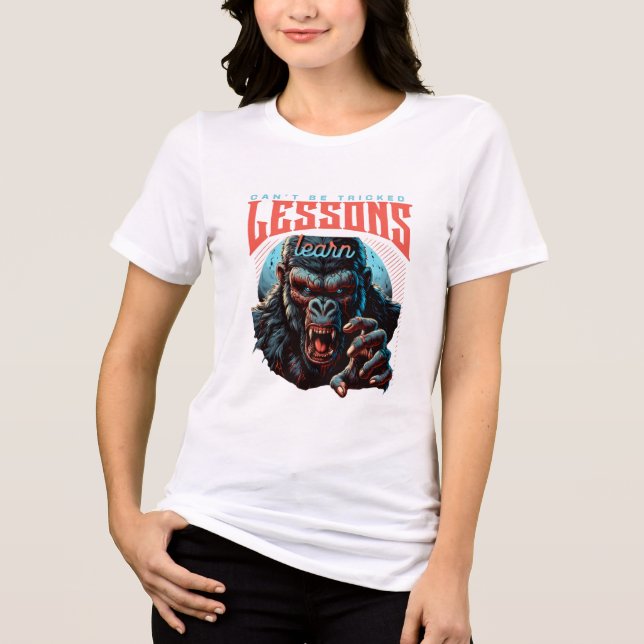 Women Wise Gorilla Lessons Learn T-Shirt Tri-Blend Shirt (Front)