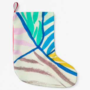 Women witch background with stars, witch hands wit small christmas stocking