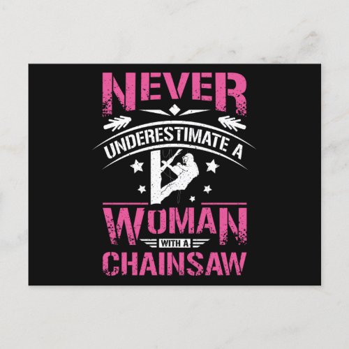 Women With A Chainsaw Postcard