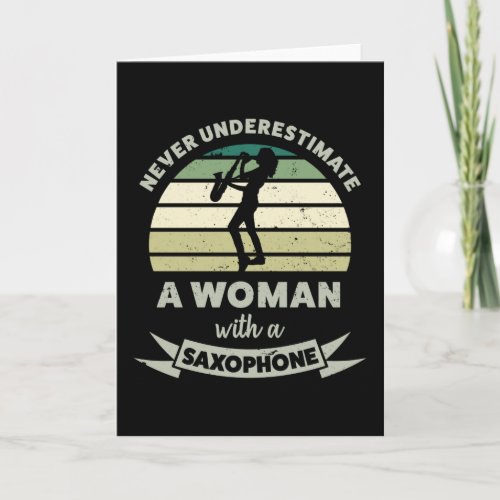 Women with a Saxophone Funny Gifts Mom Card