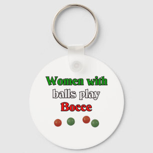 Women With Balls Play Bocce Keychain