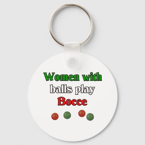 Women With Balls Play Bocce Keychain