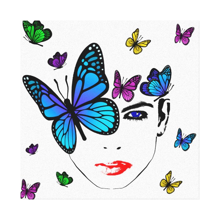 Women with Butterflies Canvas Print | Zazzle.com