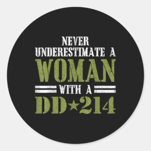 Women With Dd-214 Female Veterans Day Gift Shirt  Classic Round Sticker