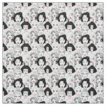 Women With Lipstick Pattern Fabric