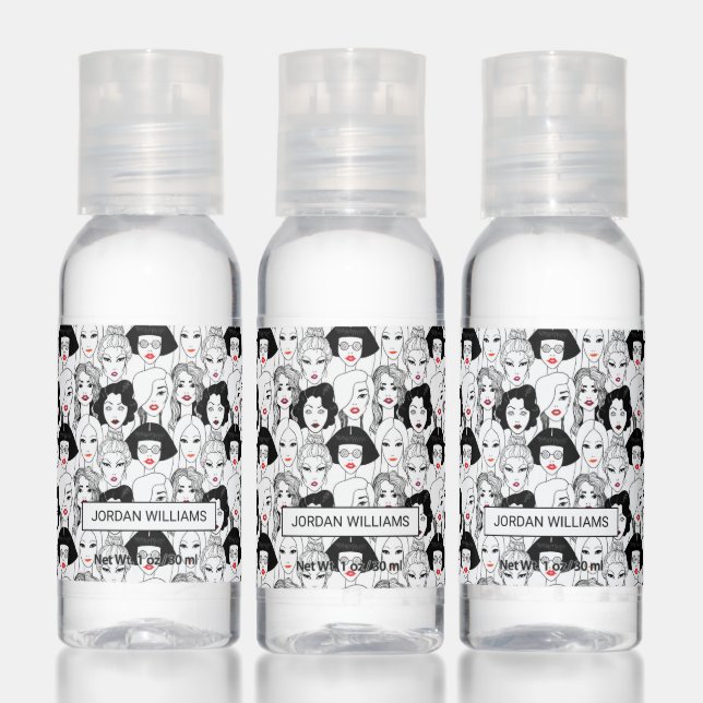Women With Lipstick Pattern Hand Sanitizer (Set)