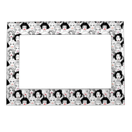 Women With Lipstick Pattern Magnetic Frame