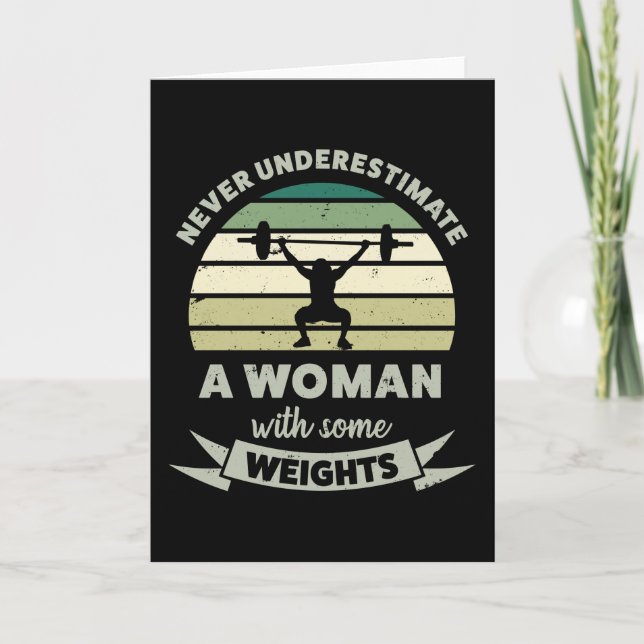 Women with Weights Funny Gifts Wife Mom Card (Front)