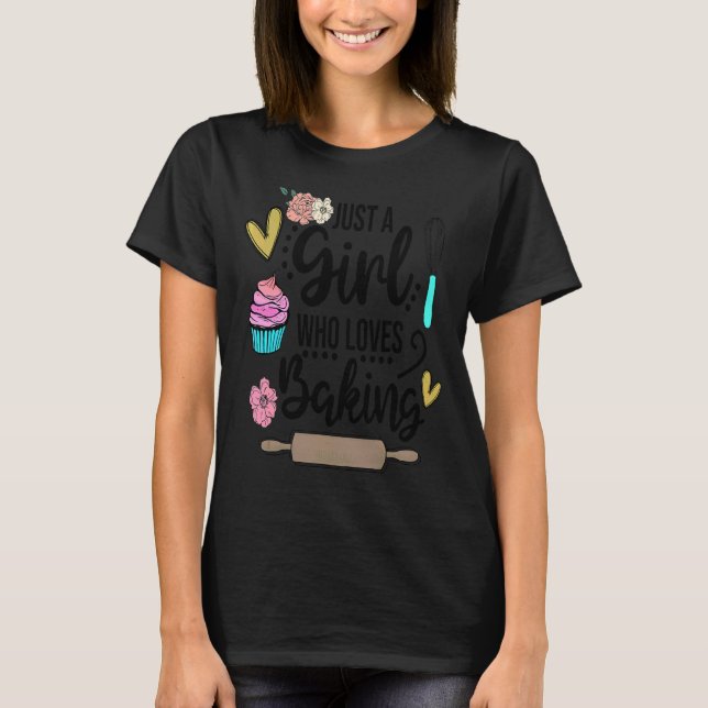 Women Woman Baking Baker Hobby Food Cakes Cupcake  T-Shirt (Front)