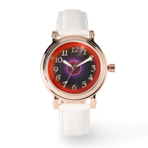 Women wristwatch red dial plate English numbers