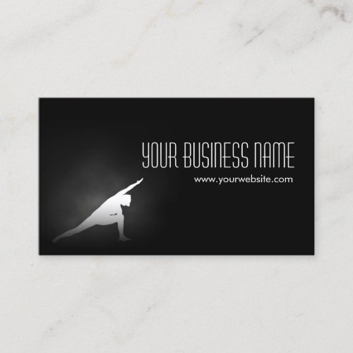 Women Yoga Pose Fitness Dark Business Card