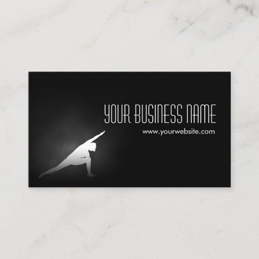 Customizable Women Yoga Pose Fitness Dark Business Card