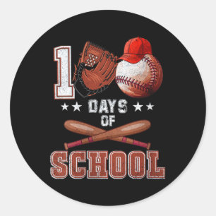 Womens 100 Days Of School Baseball 100th Day For B Classic Round Sticker