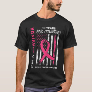 Womens 10 Year Survivor Gifts Pink Breast Cancer F T-Shirt