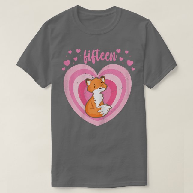 Womens 15 Year Old Cute Fox Birthday Girl 15th B-d T-Shirt (Design Front)