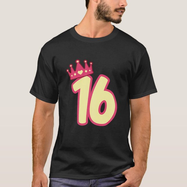 Womens 16Th Birthday Queen Girls Happy Birthday Pa T-Shirt (Front)