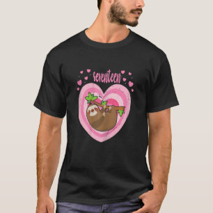 Womens 17 Year Old Cute Sloth Birthday Girl 17th B T-Shirt