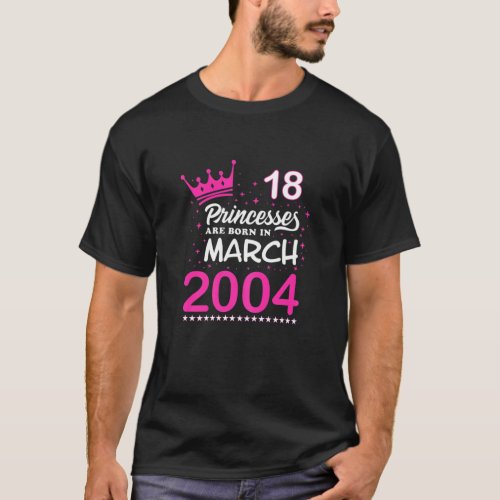 Womens 18Th Birthday Tee Pink Princesses Are Born