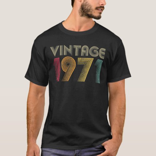 Womens 1971 51Th Birthday Vintage Retro Men Women T_Shirt