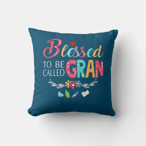Womens 1st Time Grandma Blessed to Be Called Throw Pillow