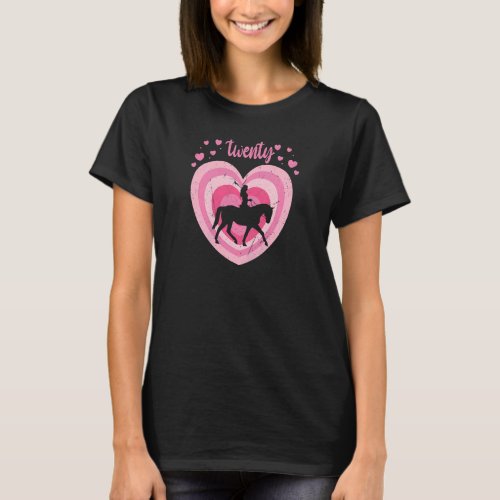 Womens 20 Year Old Cute Horse Riding Birthday Girl T_Shirt