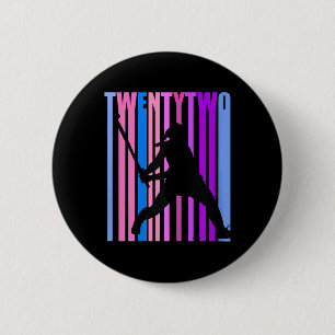 Womens 22nd Birthday Field Hockey Player Sports Gi Button