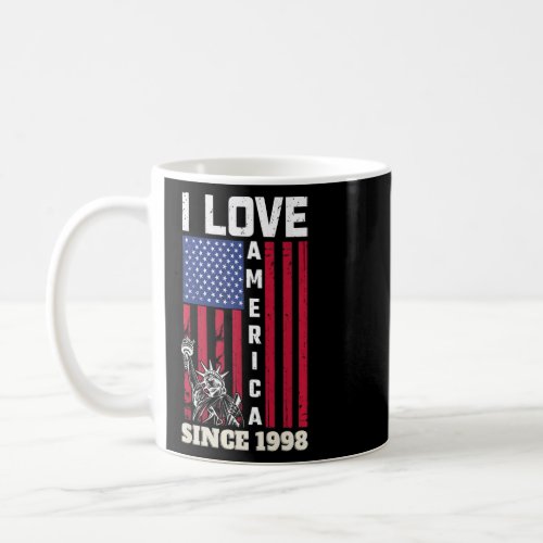 Womens 24tth Birthday I Love America Since 1998  U Coffee Mug