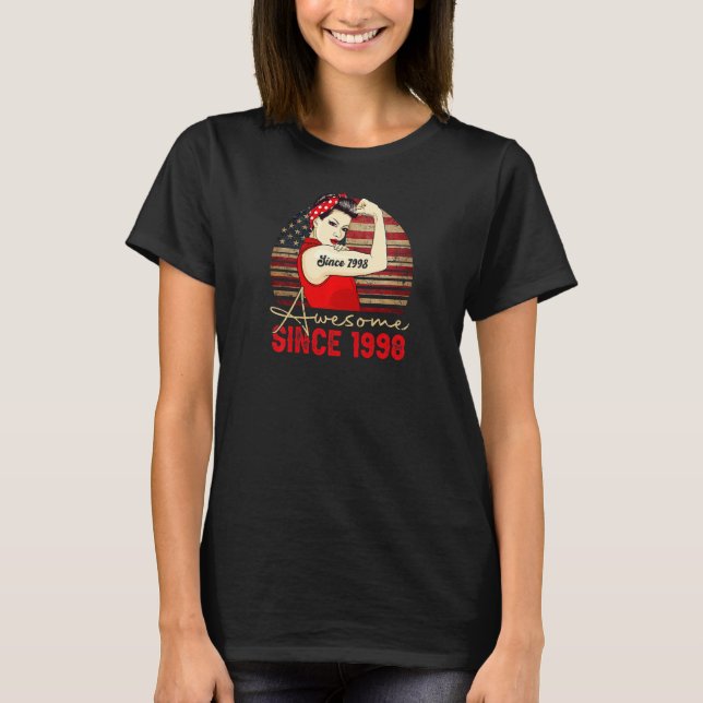 Womens 25 Year Old Awesome Since 1998 25th Birthda T-Shirt (Front)