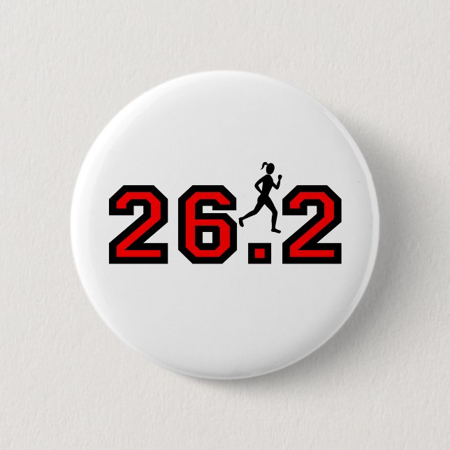 women's 26.2 marathon button (Front)