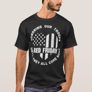 Womens (2 Sided Print) Wear Red on Friday US Mili T-Shirt