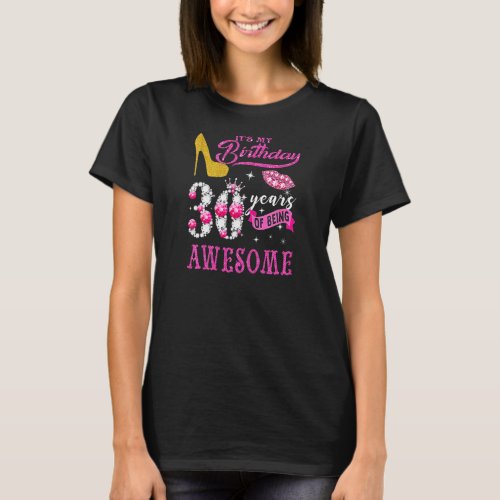 Womens 30 And Fabulous  30th Birthday Funny Shoes  T_Shirt
