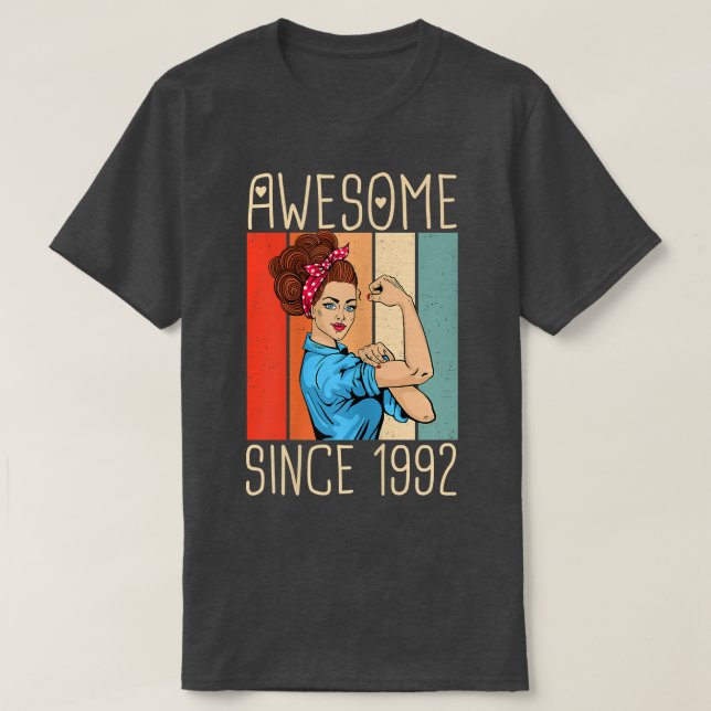 Womens 30 Year Old Woman Awesome Since 1992 30th B T-Shirt (Design Front)