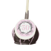 Women's 30th Birthday Pink White Black Swirly Cake Pops (Front)