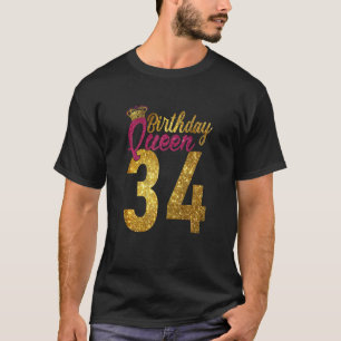 Womens 34 Years Old 1988 34th Birthday Queen Diamo T-Shirt