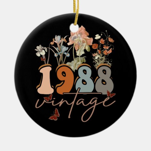 Womens 35 Years Old Vintage 1988 35th Birthday Tee Ceramic Ornament