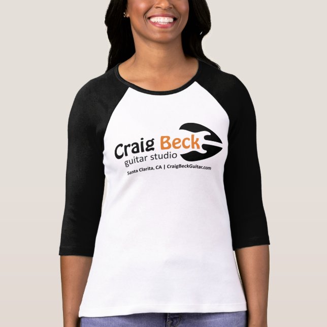Women's 3/4 Sleeve Tee | Craig Beck Guitar Studio (Front)