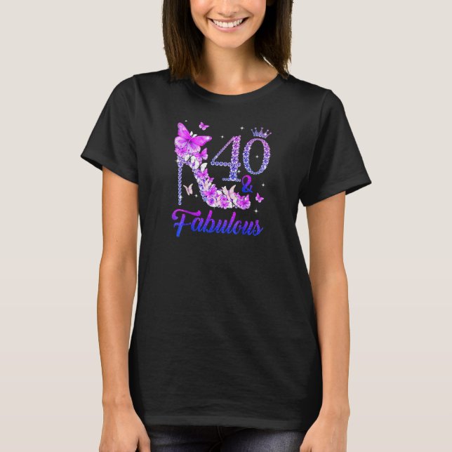 Womens 40 Years Old  40 & Fabulous Since 1982 40th T-Shirt (Front)