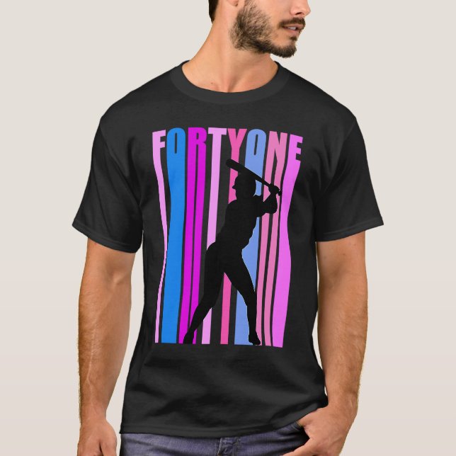 Womens 41st Baseball Birthday Softball Sports Girl T-Shirt (Front)