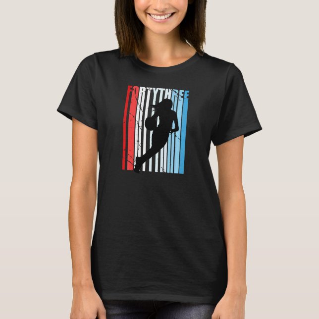 Womens 43rd Basketball Birthday Womens Retro Vinta T-Shirt (Front)