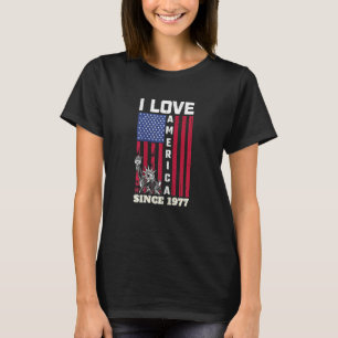 Womens 45tth Birthday I Love America Since 1977 U T-Shirt