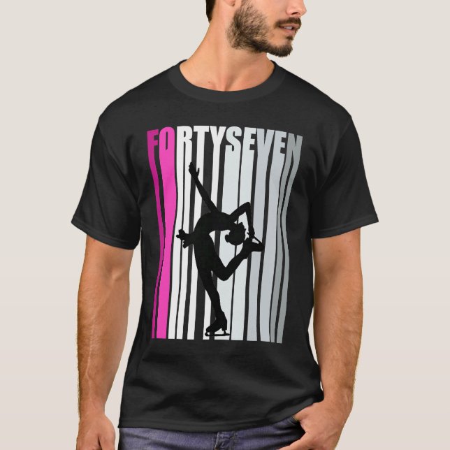Womens 47th Birthday Ice Skating Queen Ice Skater  T-Shirt (Front)