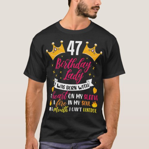 Womens 47th birthday lady gift 47 years old woman  T_Shirt