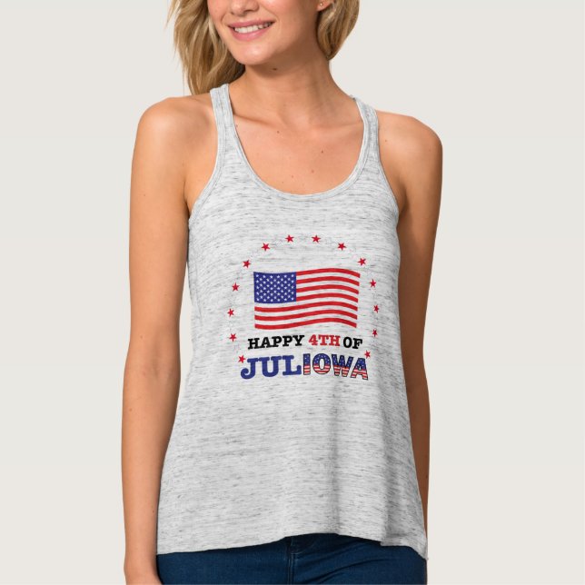 Women's 4th of JULIOWA w/ Stars - Tank Top  (Front)