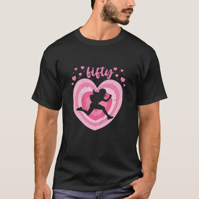 Womens 50 Year Old Cute American Football Birthday T-Shirt (Front)