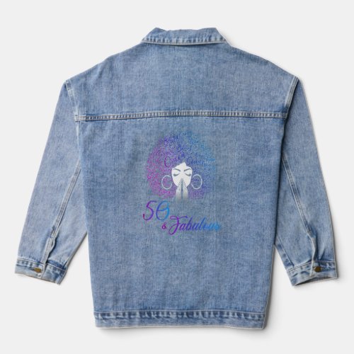 Womens 50 Years Old  50  Fabulous Since 1972 50th Denim Jacket